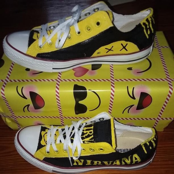 Converse Other - NIRVANA Size 10 Men Converse Hand Painted Design